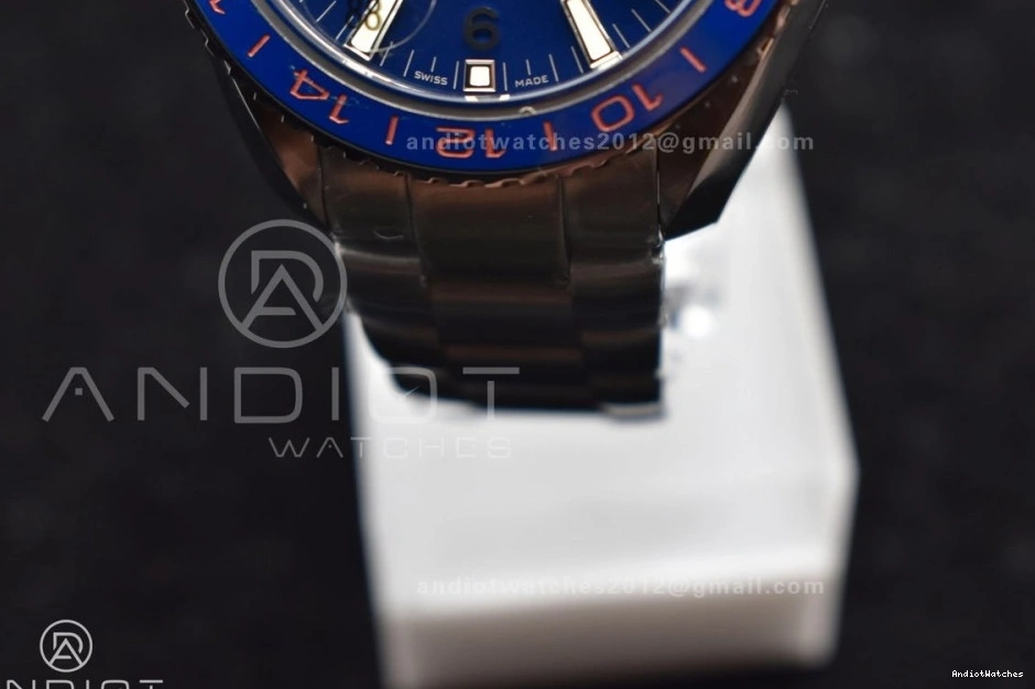 Dial VSF Planet Co-Axial Super 43.5mm GMT Blue Bracelet on Best Stretchable 1:1 Ocean 1014 Clone Bezel SS Blue A8605 600M Ceramic Edition 0814